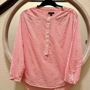 J. Crew Red Striped Women’s Blouse